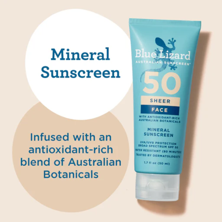 Blue Lizard Sunscreen Lotion Sheer Face SPF 50
