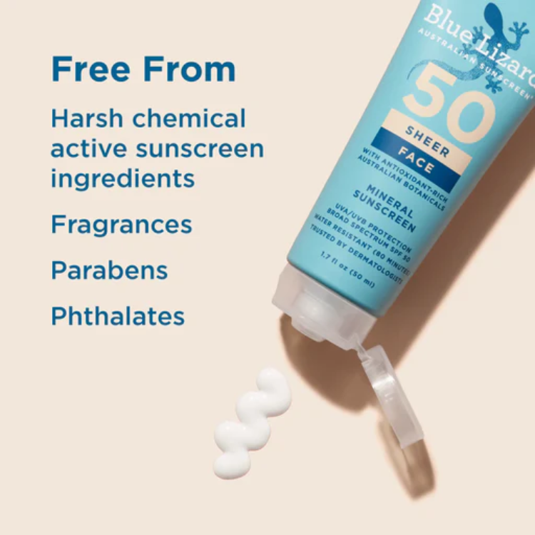 Blue Lizard Sunscreen Lotion Sheer Face SPF 50