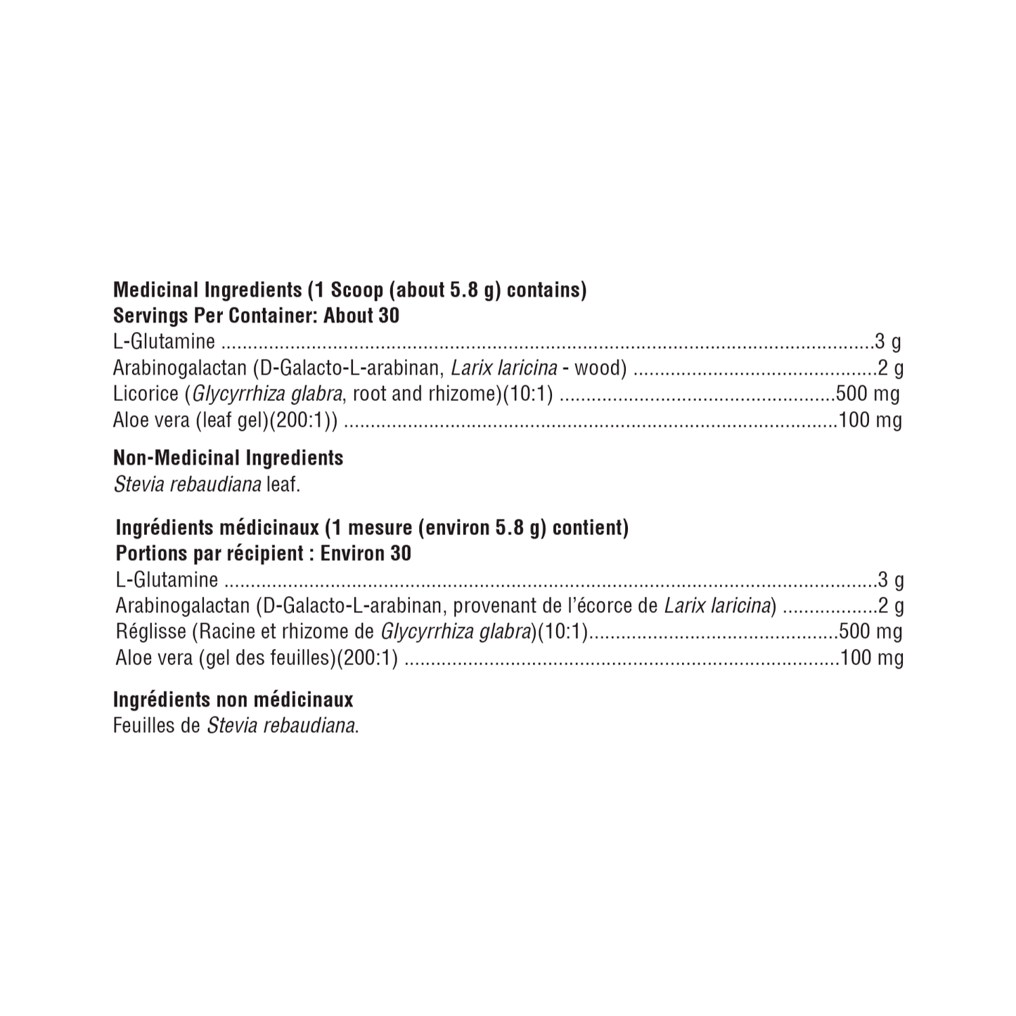 Xymogen GlutAloeMine Ingredient List