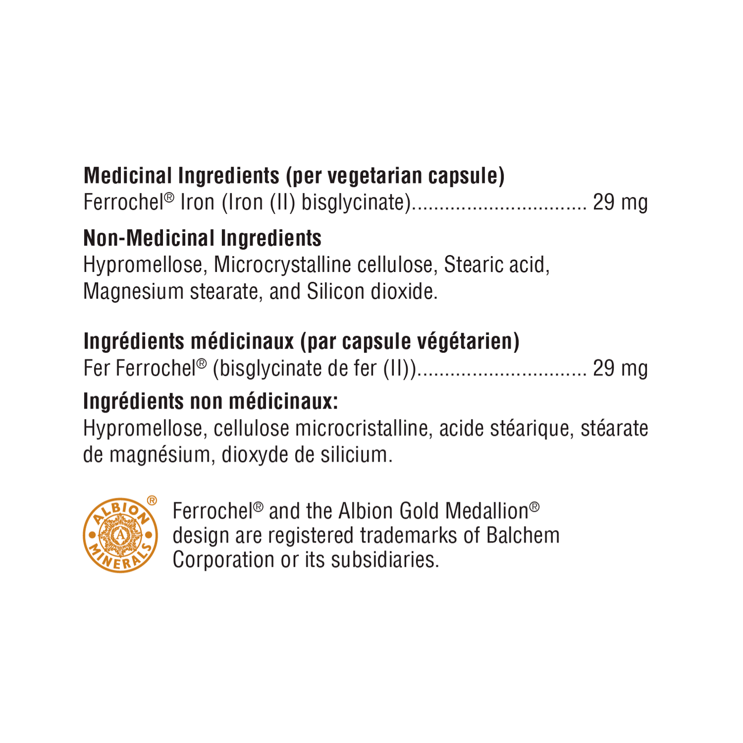 Xymogen Iron Glycinate Ingredient List
