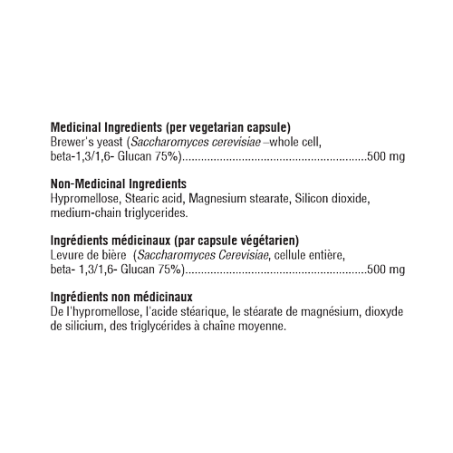 Xymogen XymoGlucan ES Ingredient List