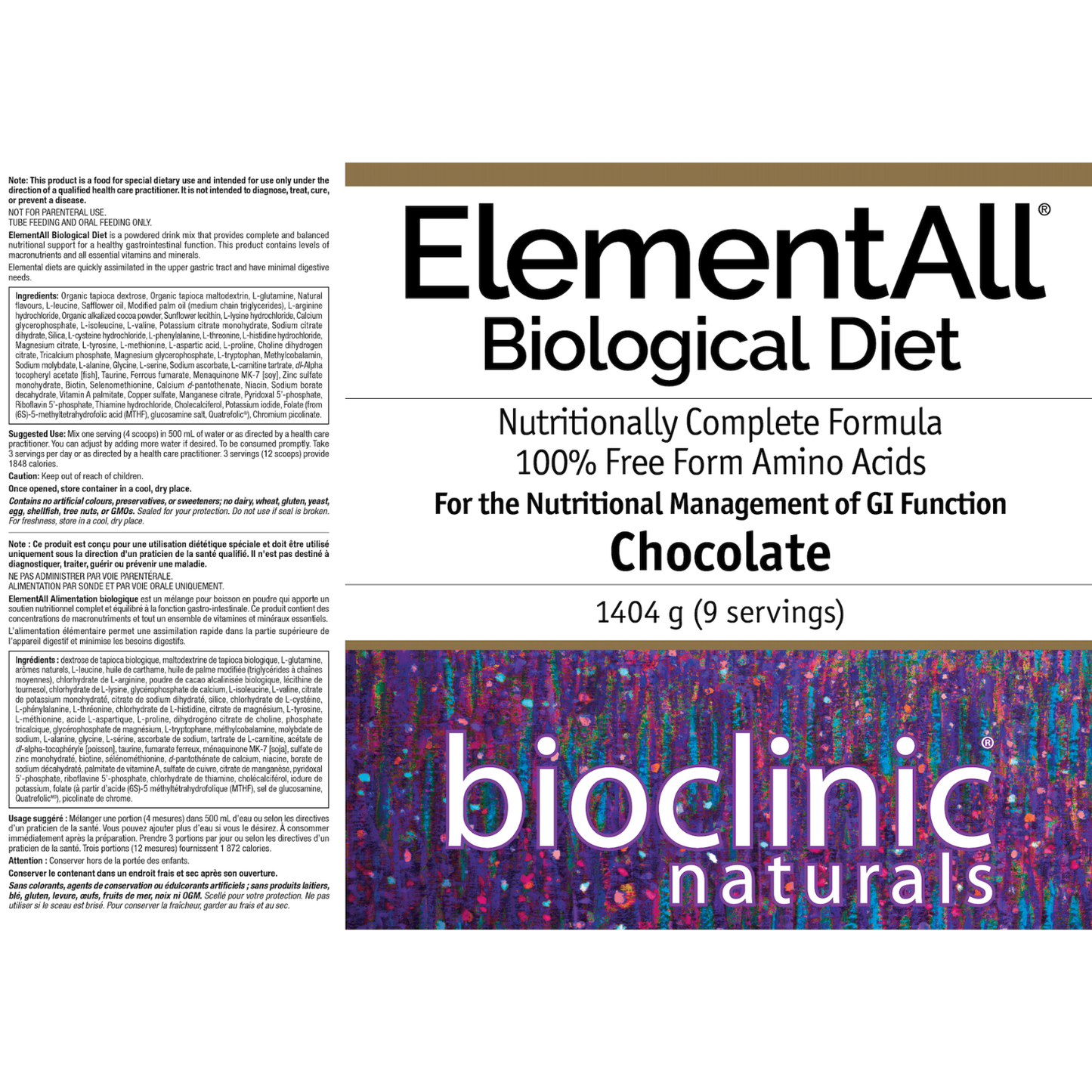 Bioclinic Naturals ElementAll Biological Diet Chocolate