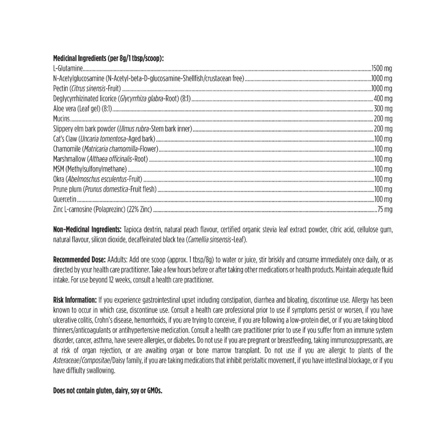 Designs For Health GI Revive Ingredient List