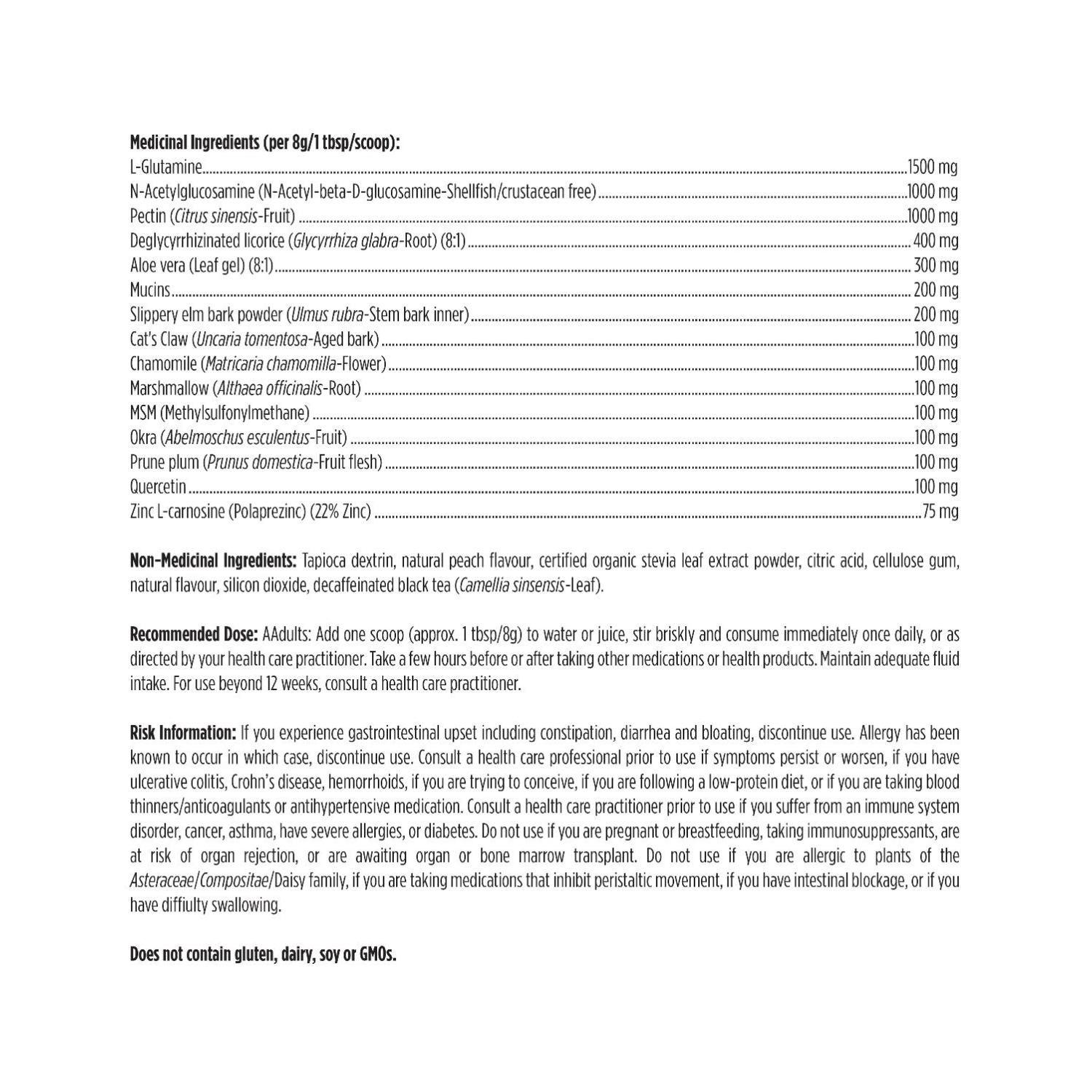 Designs For Health GI Revive Ingredient List