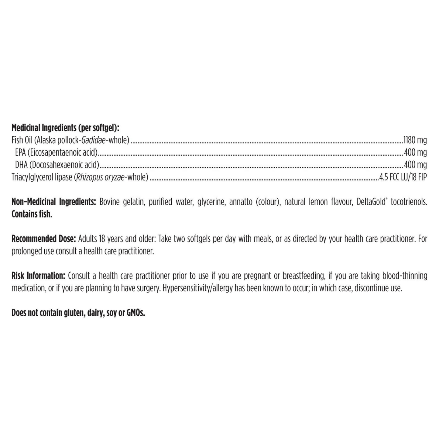 Designs for Health OmegAvail Hi-Po Ingredients list