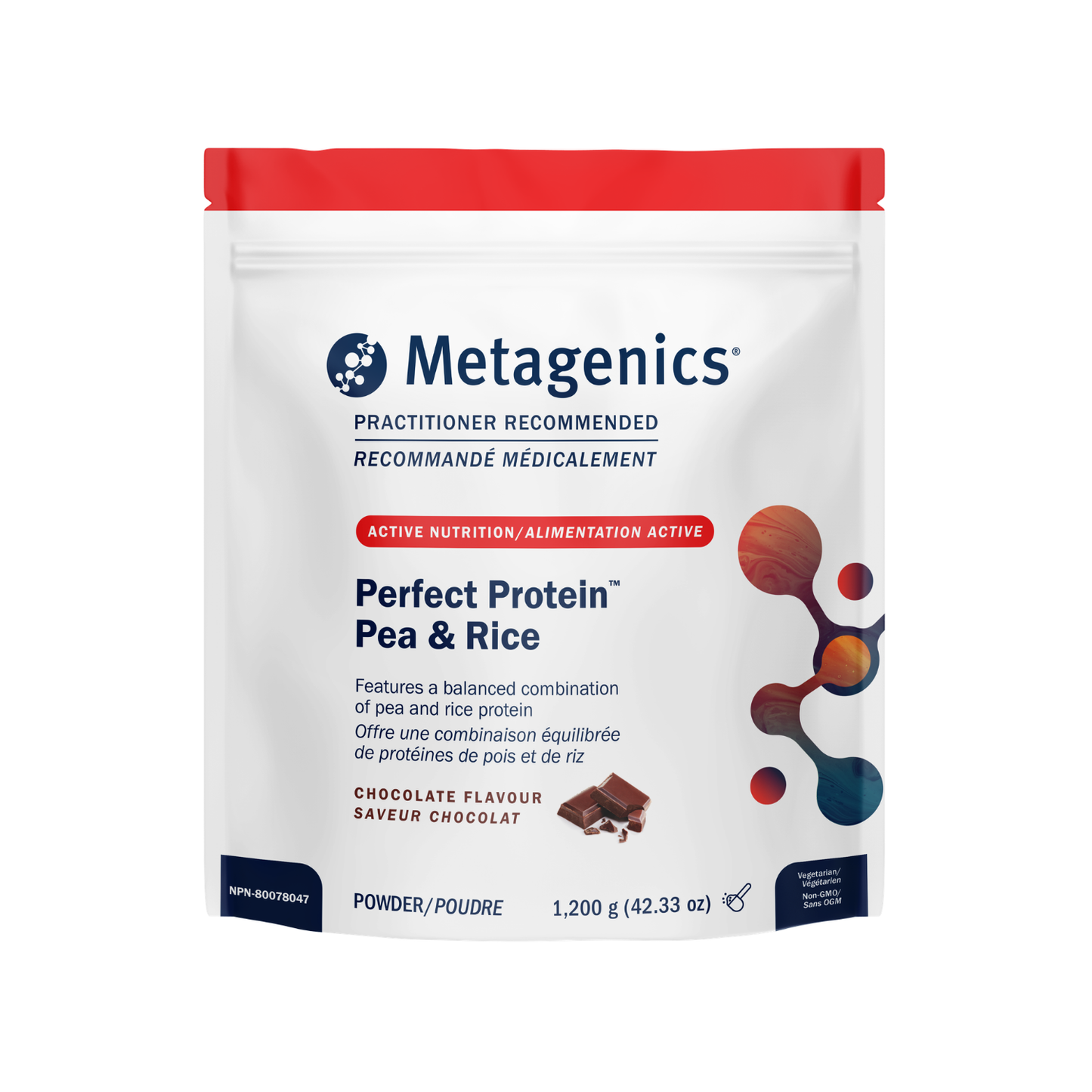 Metagenics Perfect Protein Pea & Rice package on a white background