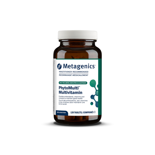 Metagenics PhytoMulti Multivitamin bottle on a white background