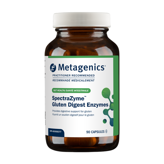 Metagenics SpectraZyme Gluten Digest Enzymes bottle on a white background