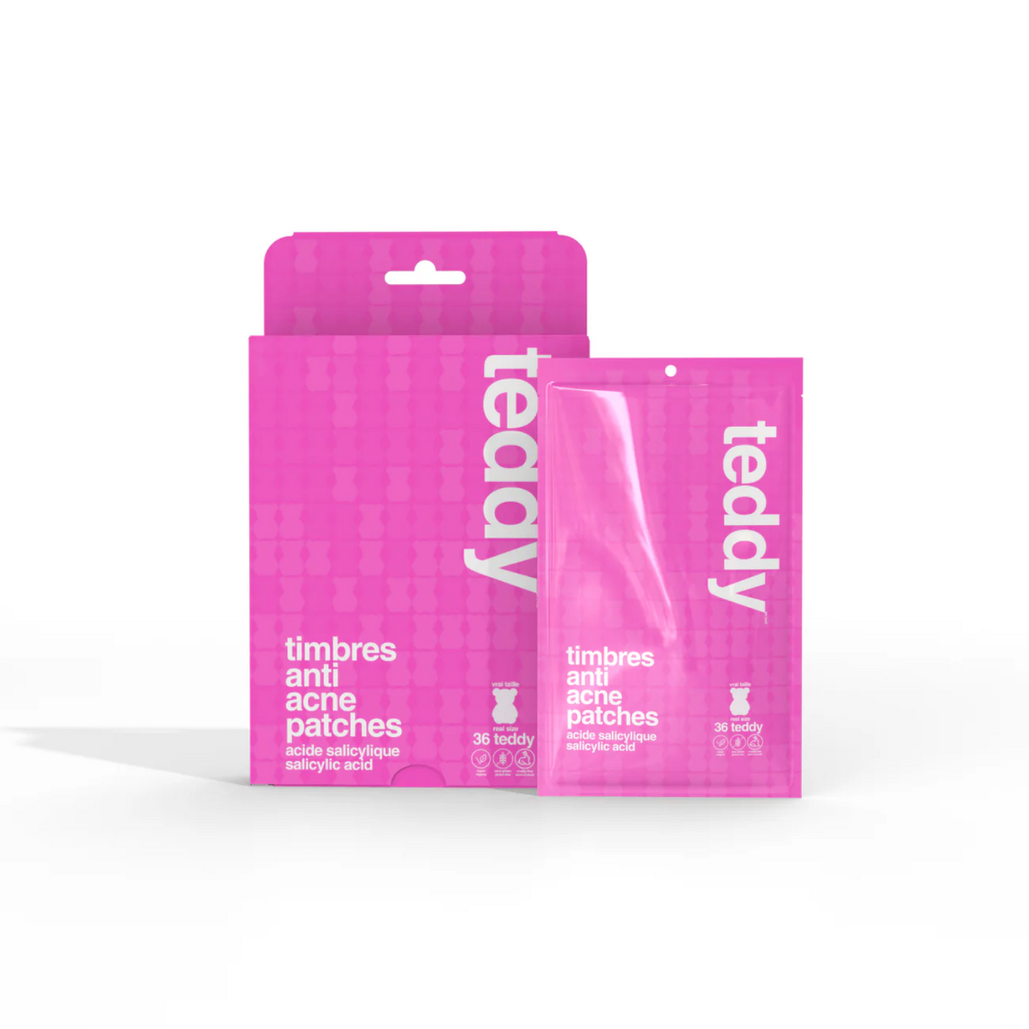 Sunny Teddy Pimple Patches with Salicylic Acid - 36 Pink Teddies