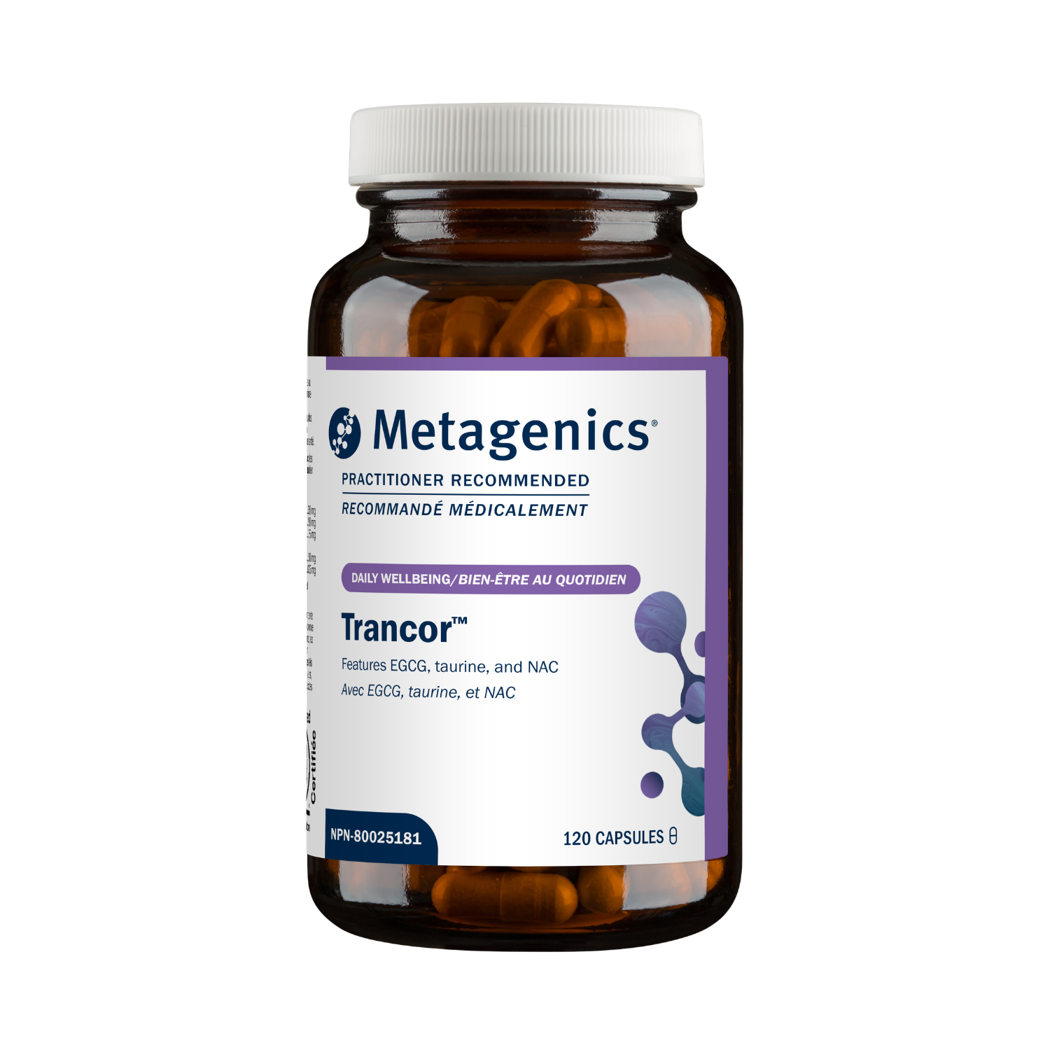 Metagenics Trancor supplement bottle on a white background