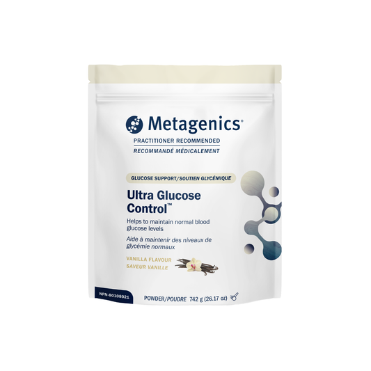 Metagenics Ultra Glucose Control powder package on a white background