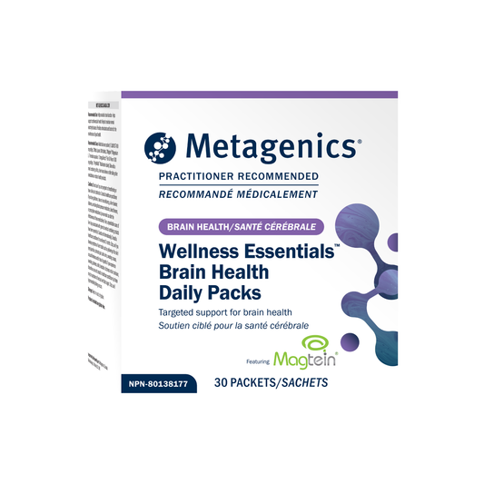 Metagenics Wellness Essentials Brain Health Daily Packs packaging on a white background