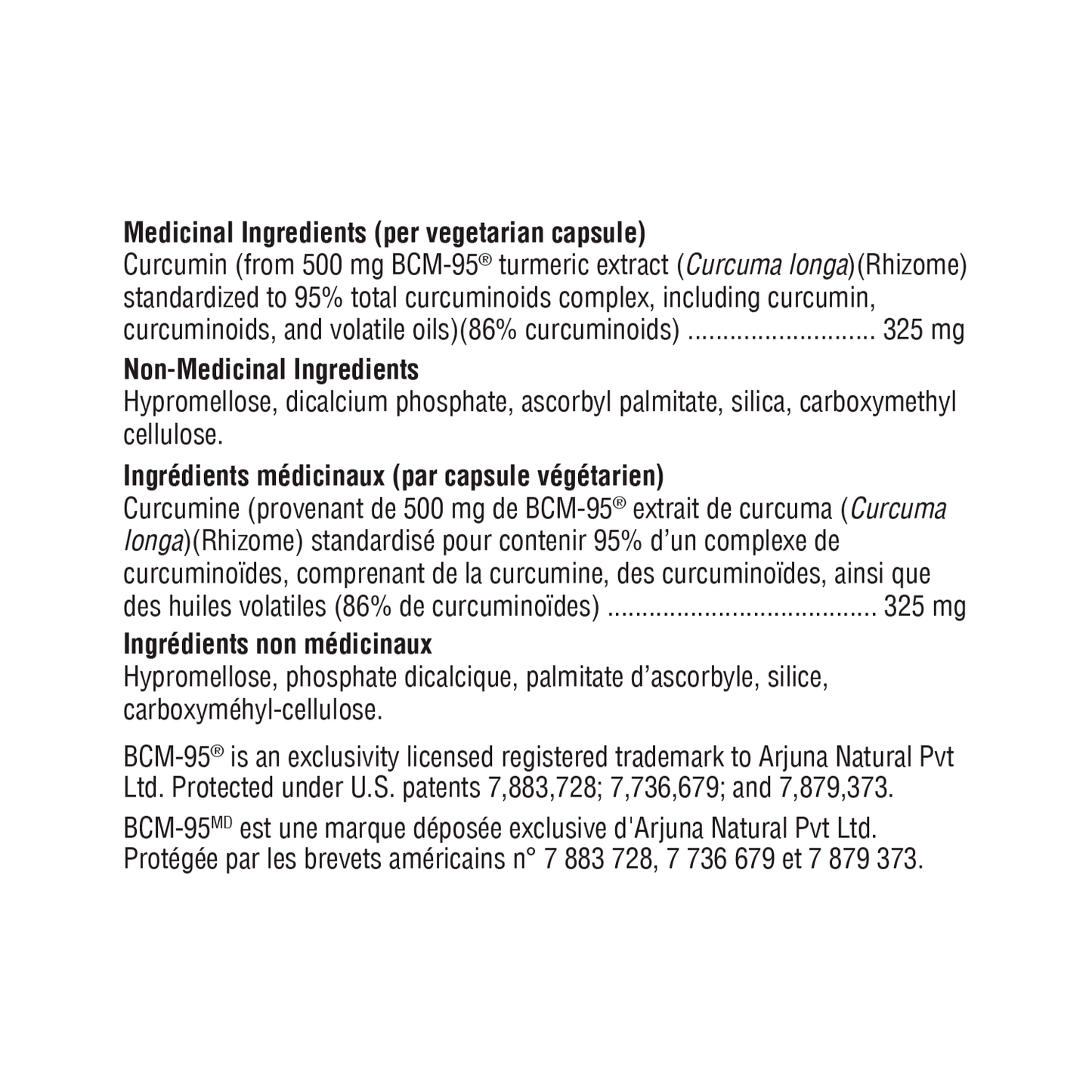 Xymogen CurcuPlex 95 Ingredient List