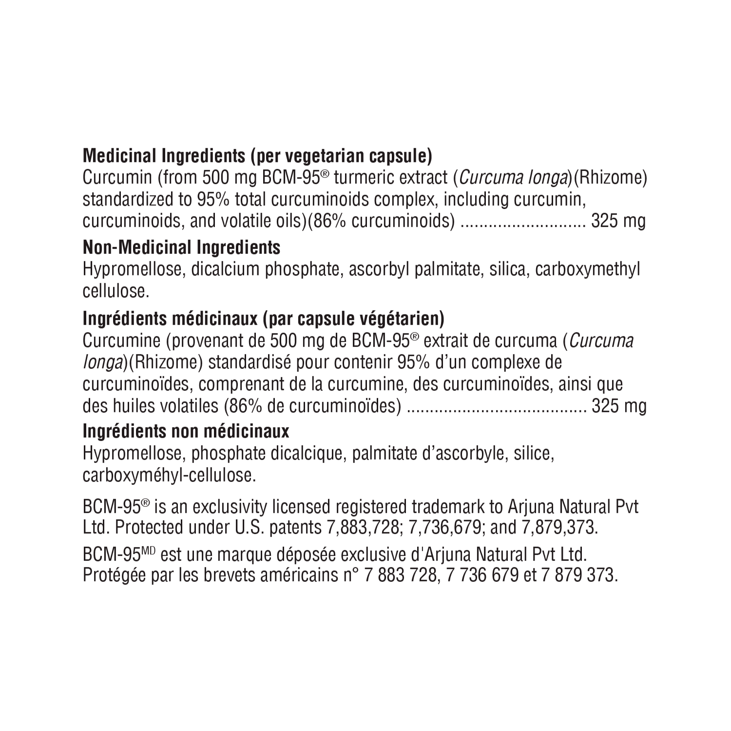 Xymogen CurcuPlex 95 Ingredient List
