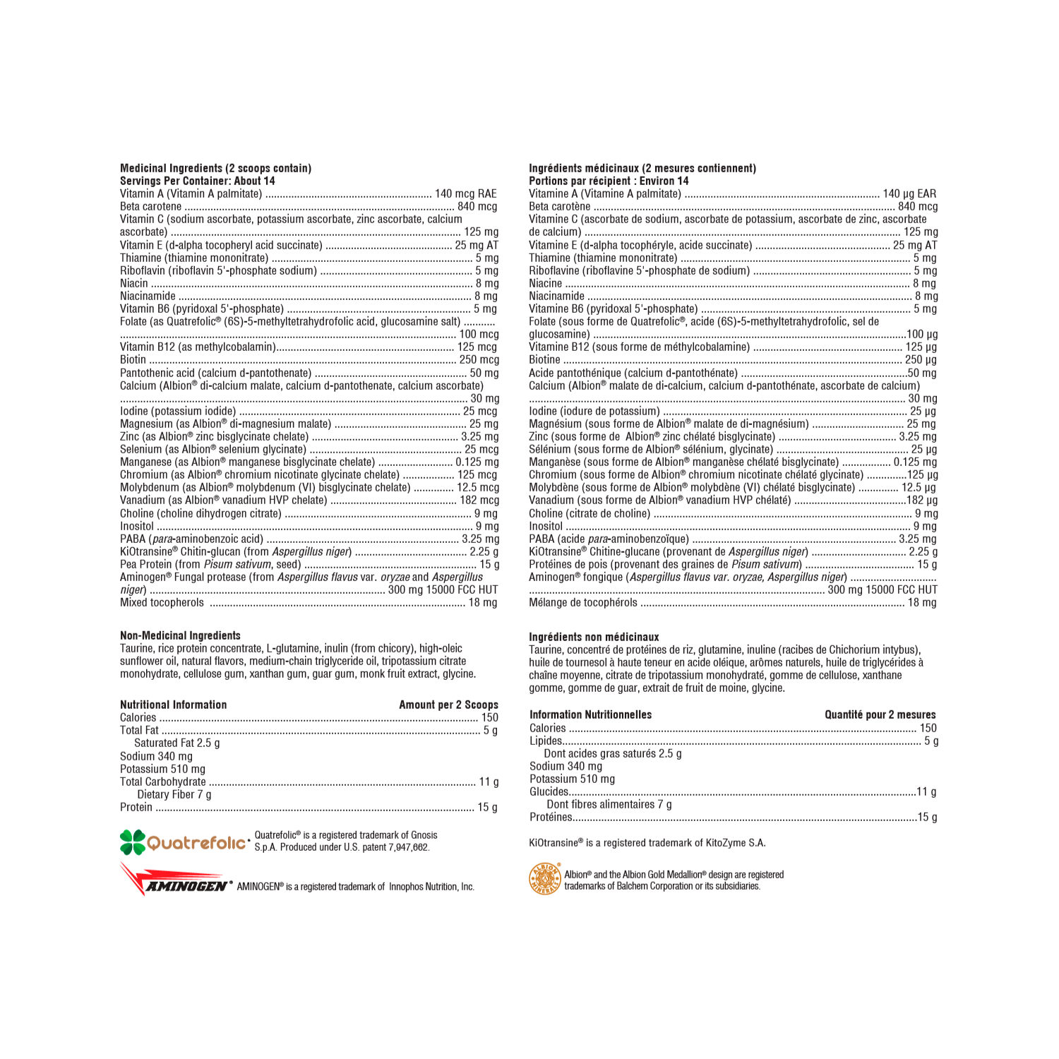 Xymogen FIT Food Lean Complete Vanilla Sugar & Stevia Free Ingredient List