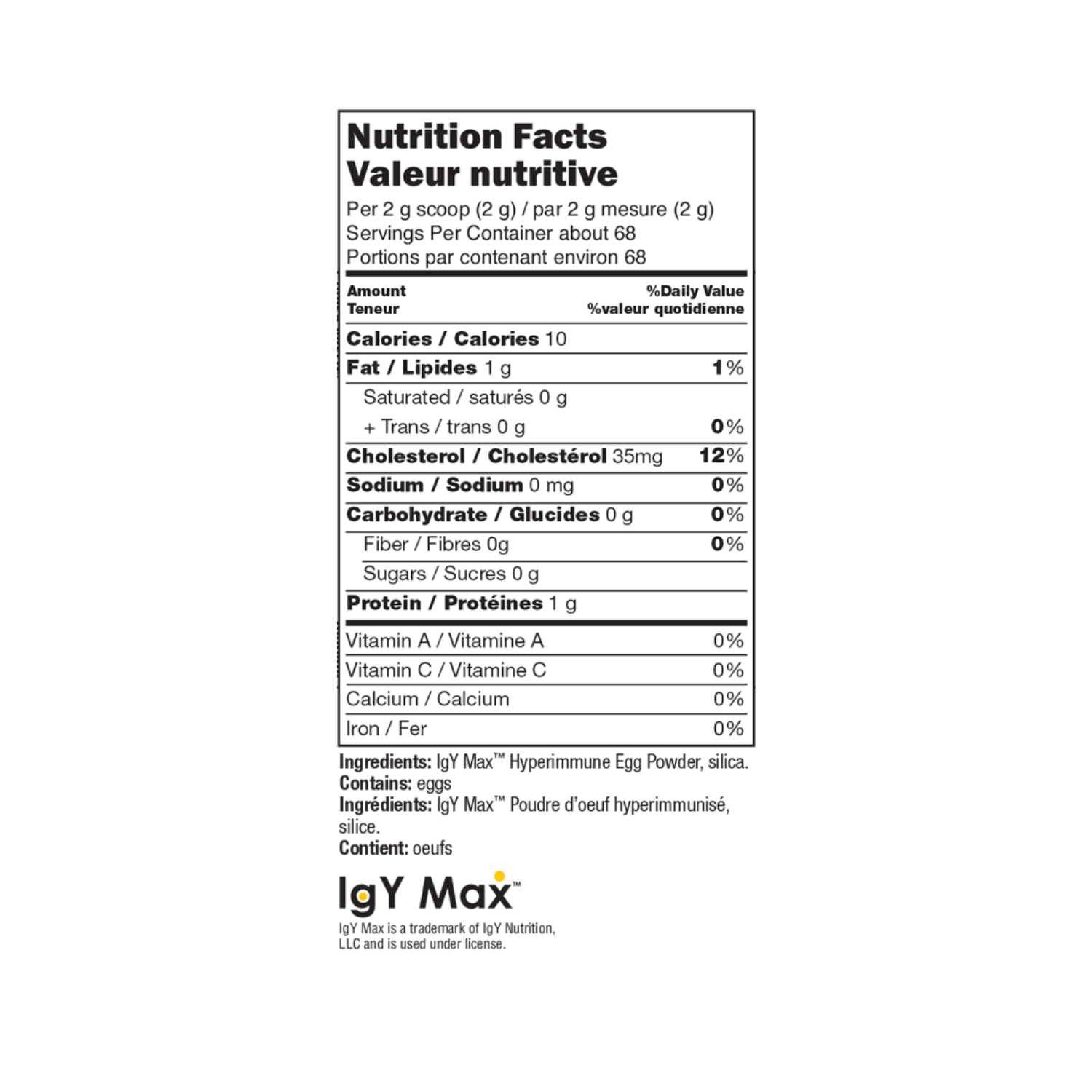 Xymogen IG 26 DF Ingredient List