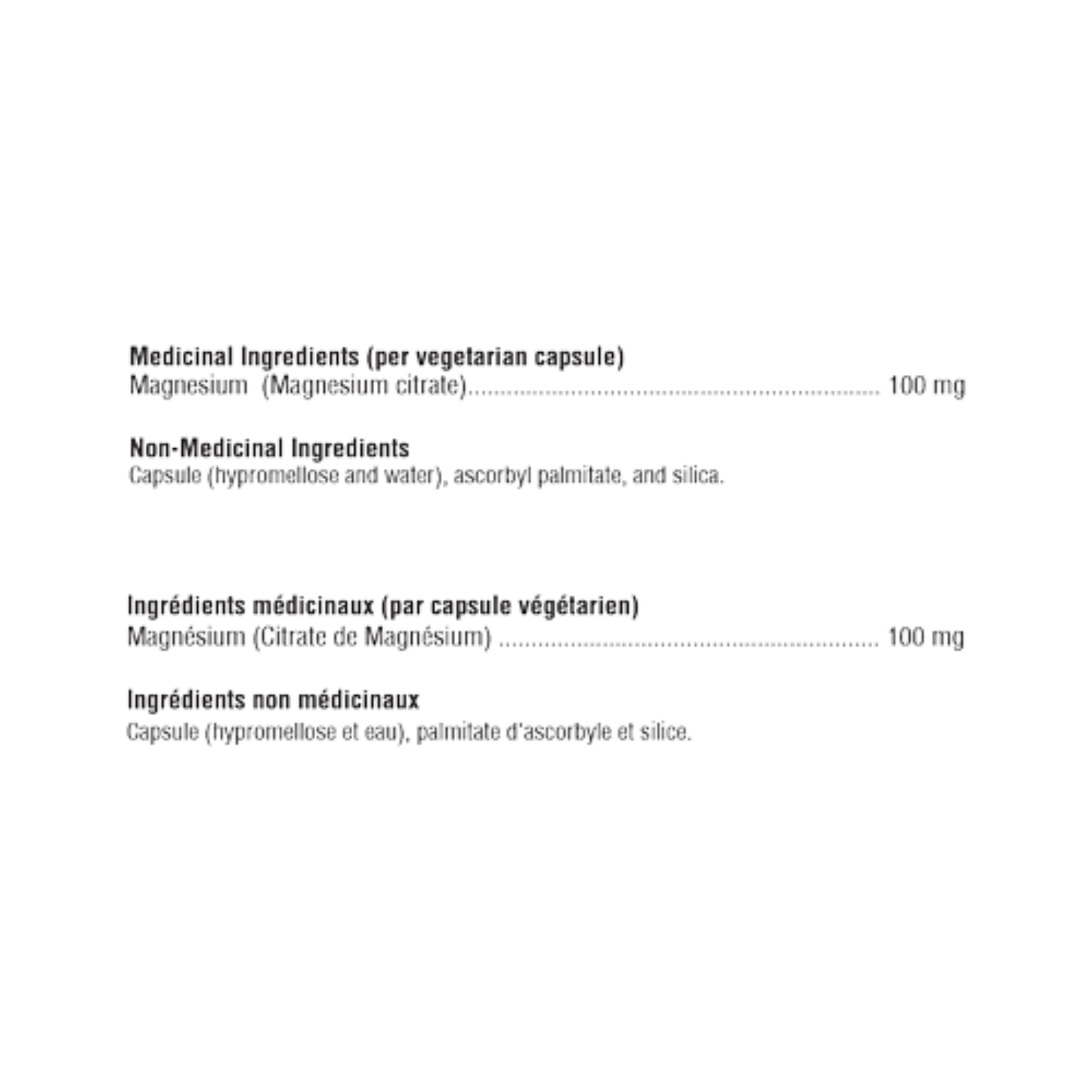 Xymogen Magnesium Citrate Ingredient List