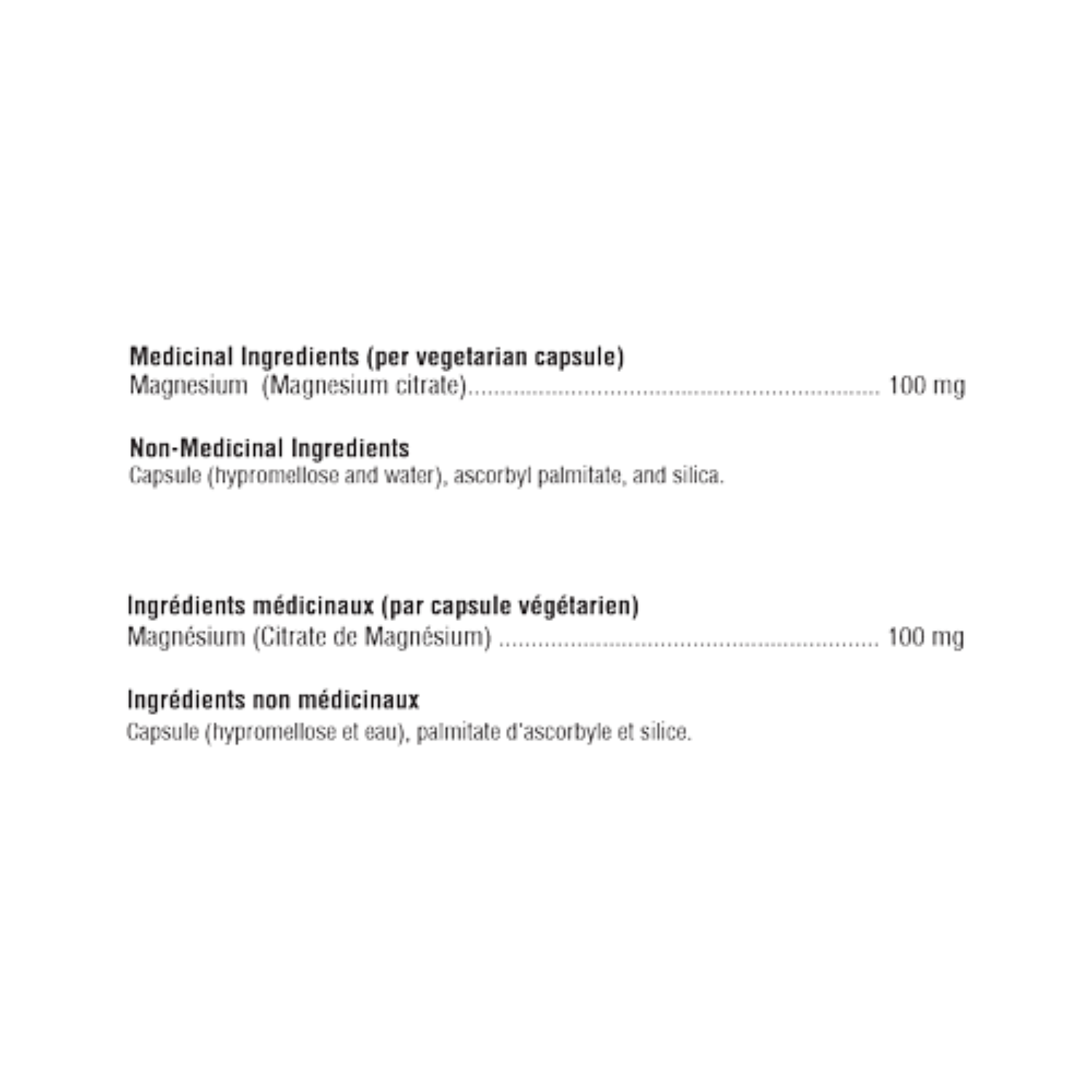 Xymogen Magnesium Citrate Ingredient List