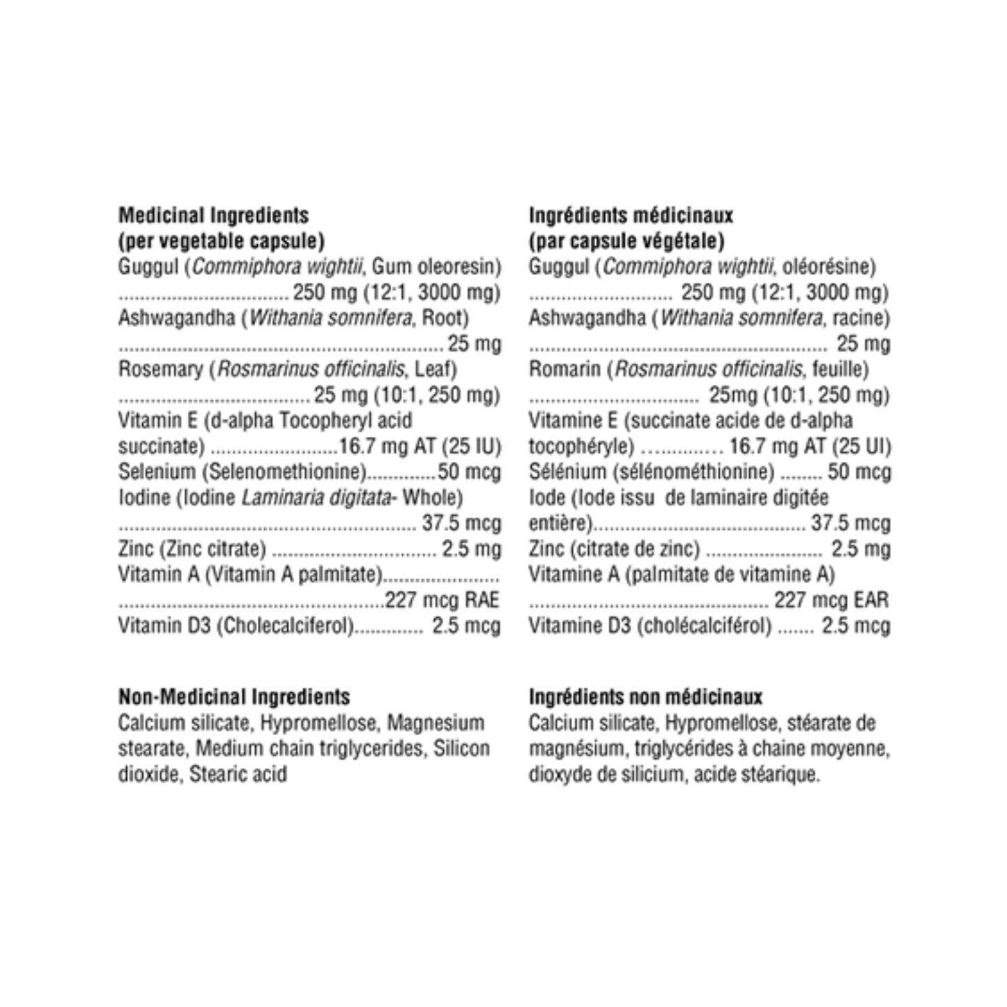 Xymogen MedCaps T3 Ingredient List
