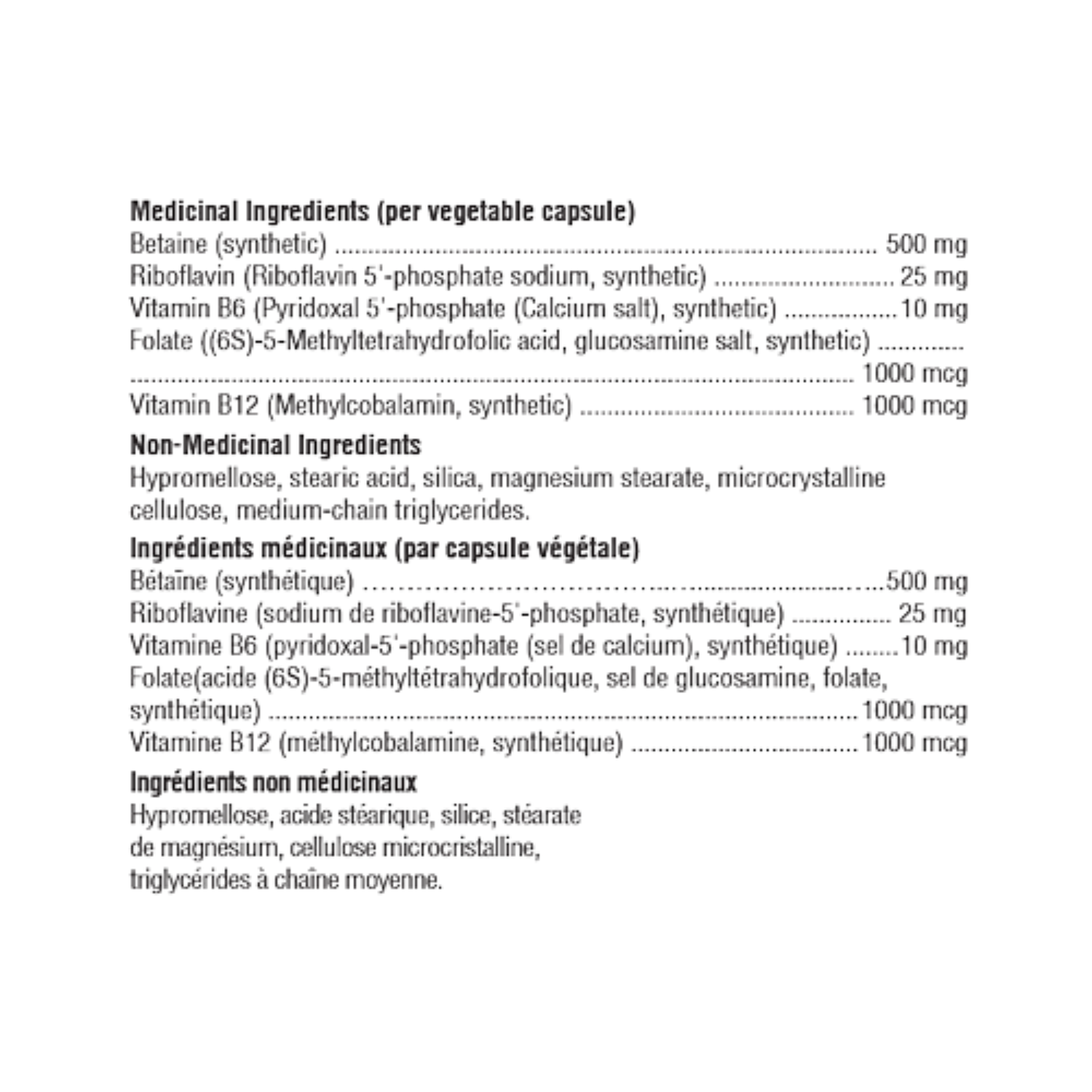 Xymogen Methyl Protect Ingredient List