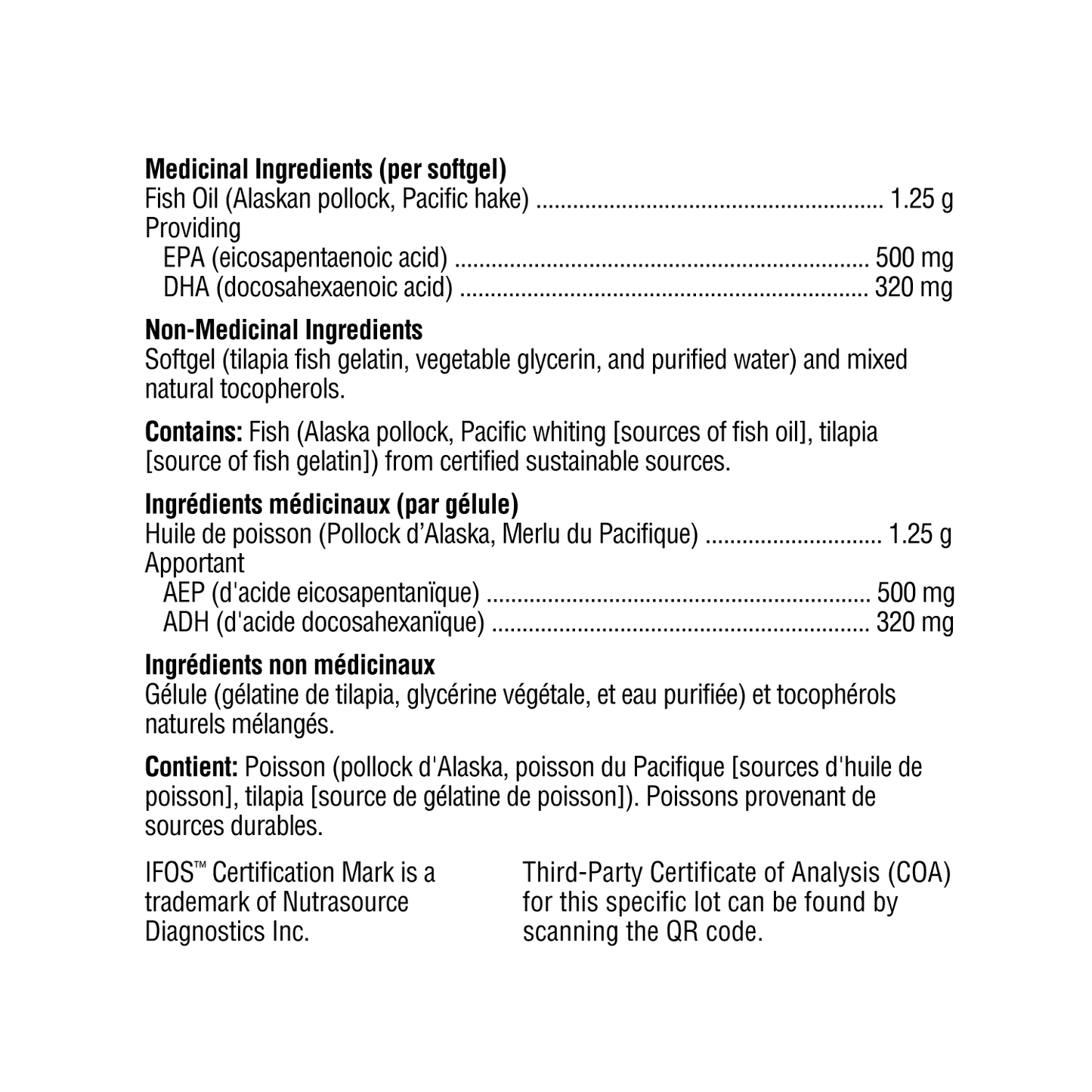 Xymogen OmegaPure 820 Ingredient List
