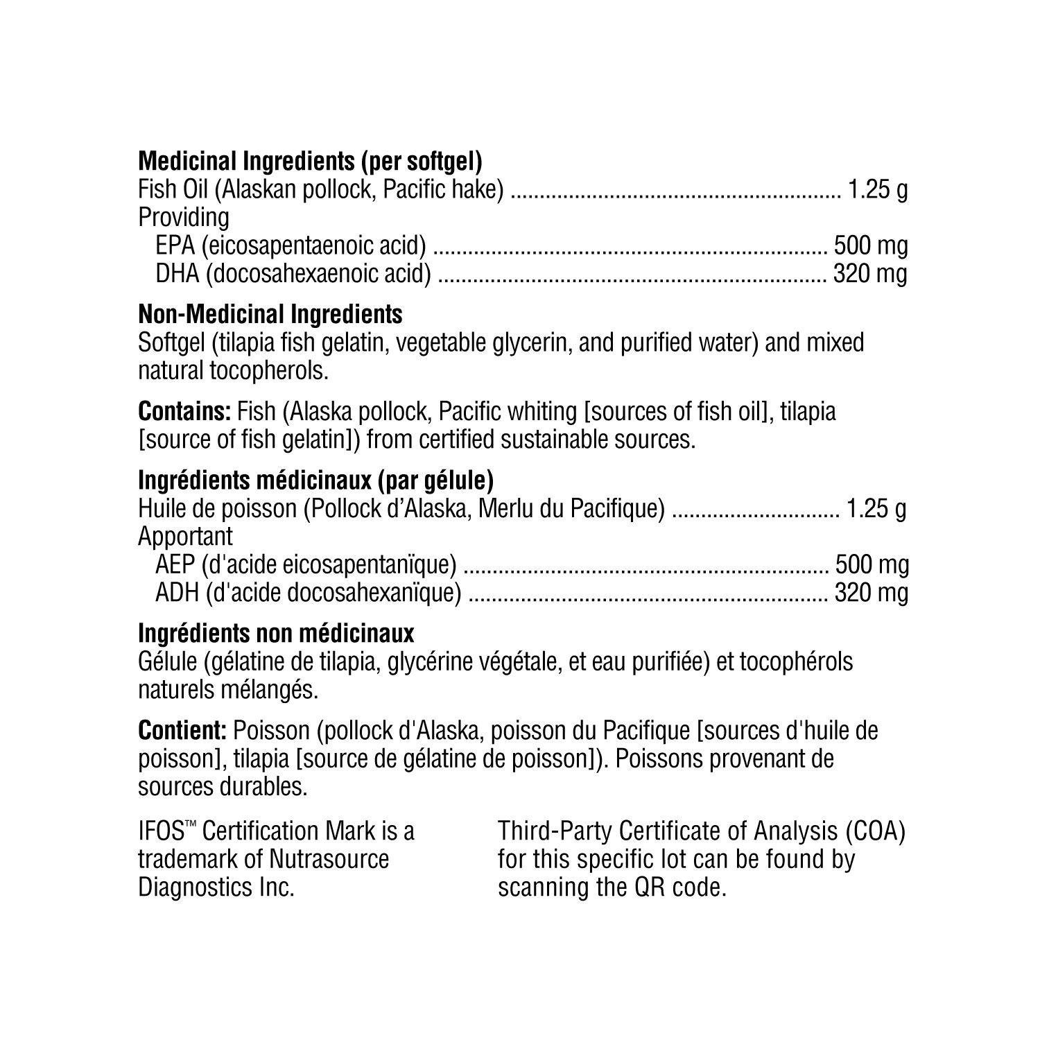 Xymogen OmegaPure 820 Ingredient List