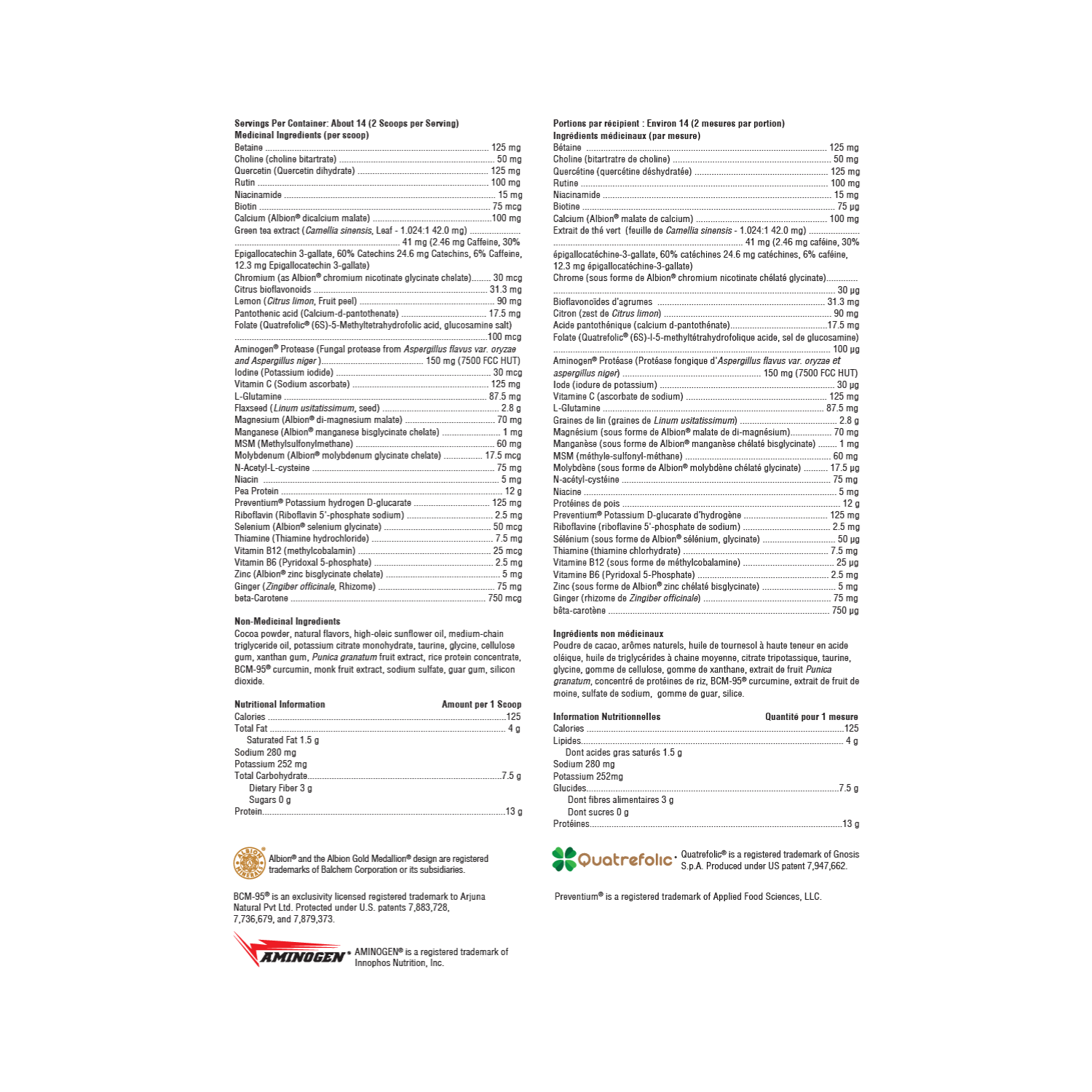 Xymogen Opti GHI Sugar and Stevia Free Chocolate Ingredient List