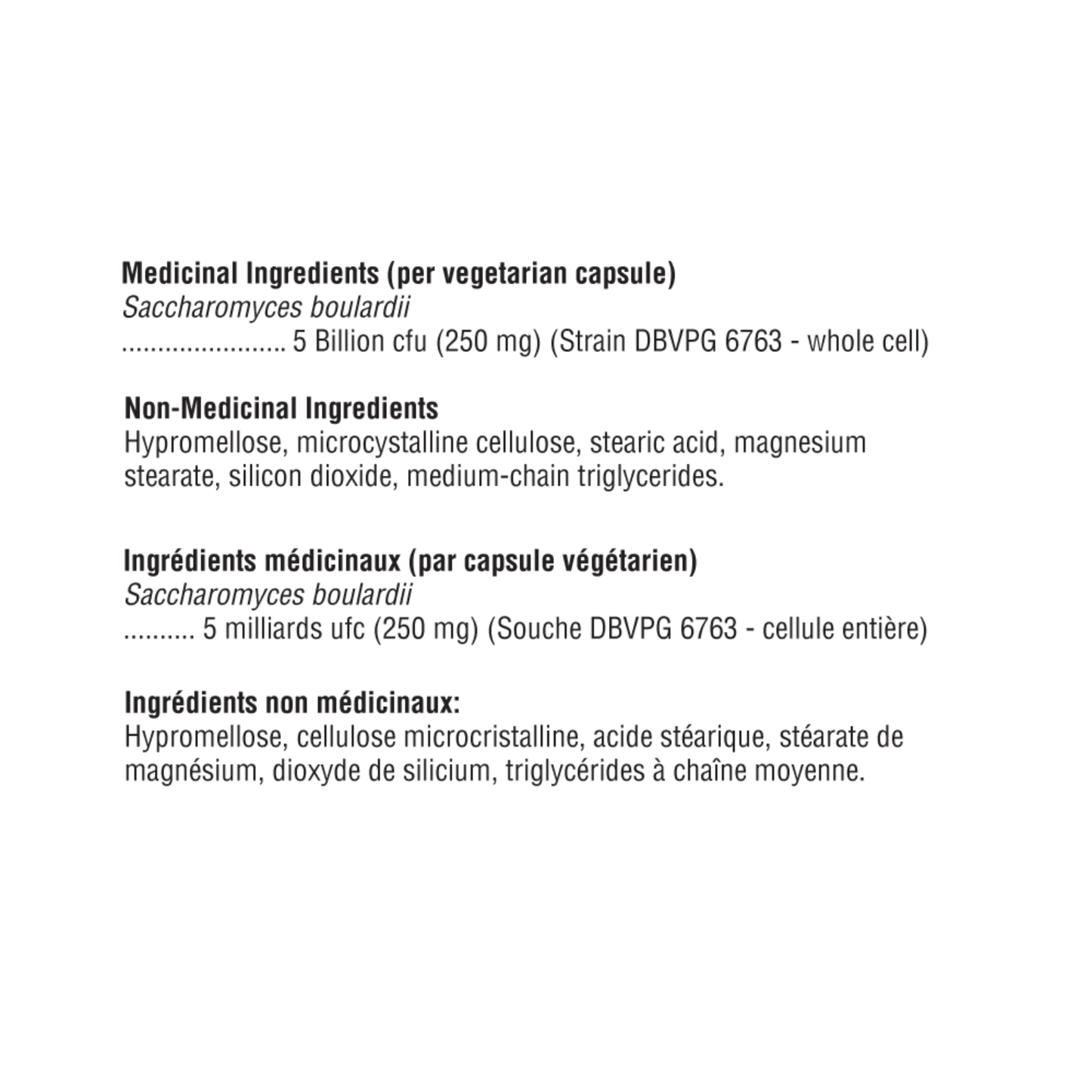 Xymogen Saccharomycin DF Ingredient List
