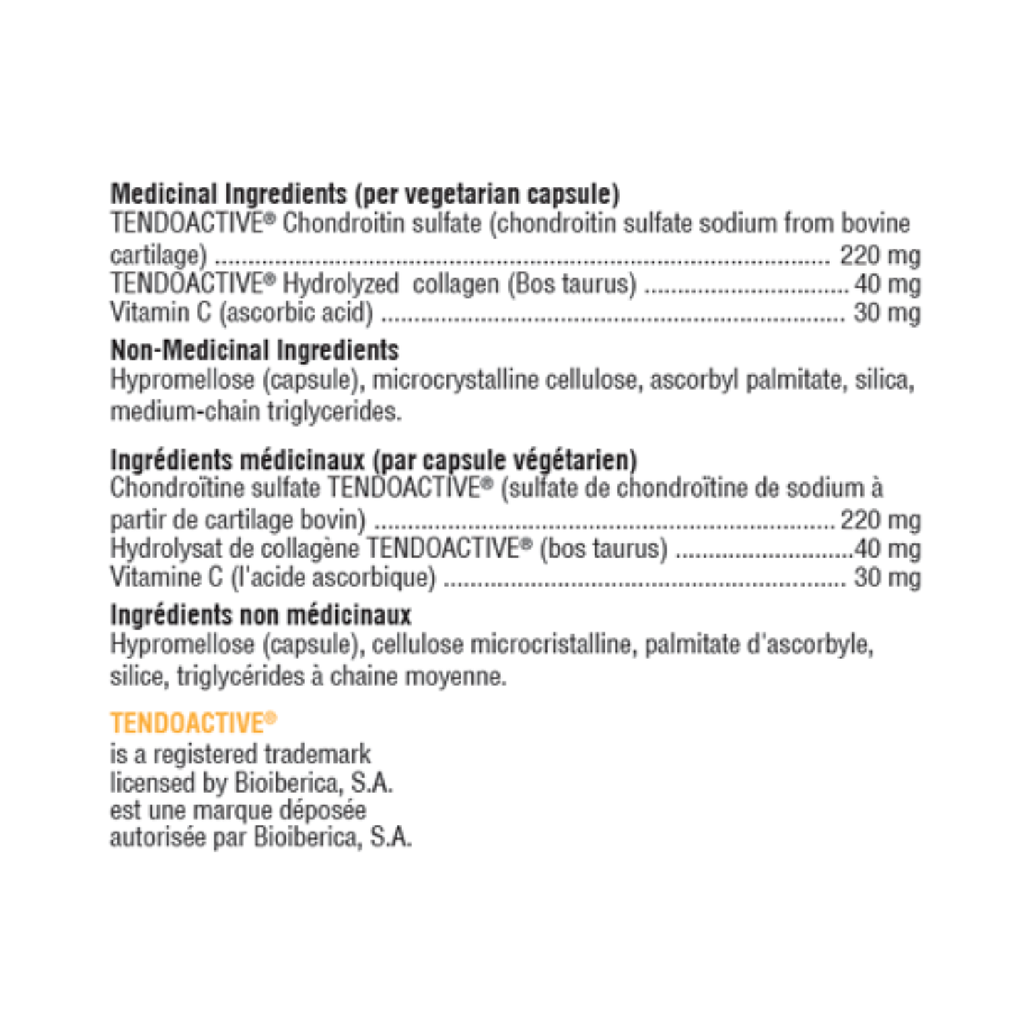 Xymogen SynovX T-L Ingredient List